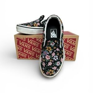 Vans Kids Floral Slip-On Sneakers Size 10.5 Like New